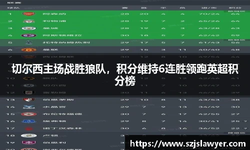 切尔西主场战胜狼队，积分维持6连胜领跑英超积分榜