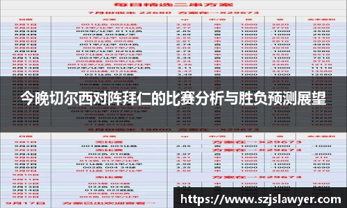 今晚切尔西对阵拜仁的比赛分析与胜负预测展望